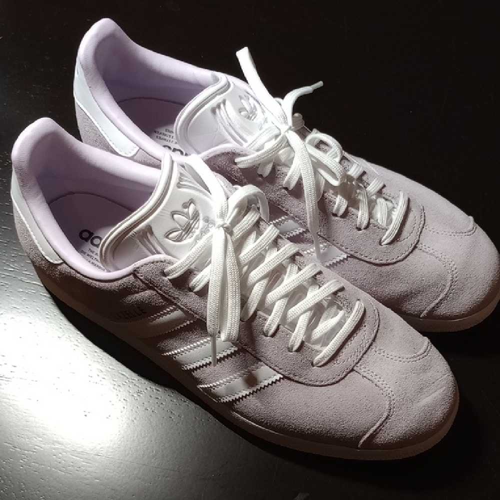Adidas Women's Lavender and White Sneakers